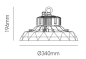 Preview: UFO LENS Switch | High-Bay Hallenleuchte /Industriestrahler 60W/80W/100W, 60°/90°/120°, 3.000K/4.000K/5.000K